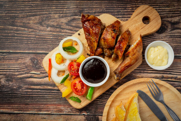 Ayam Gril dengan Sos Lada Hitam